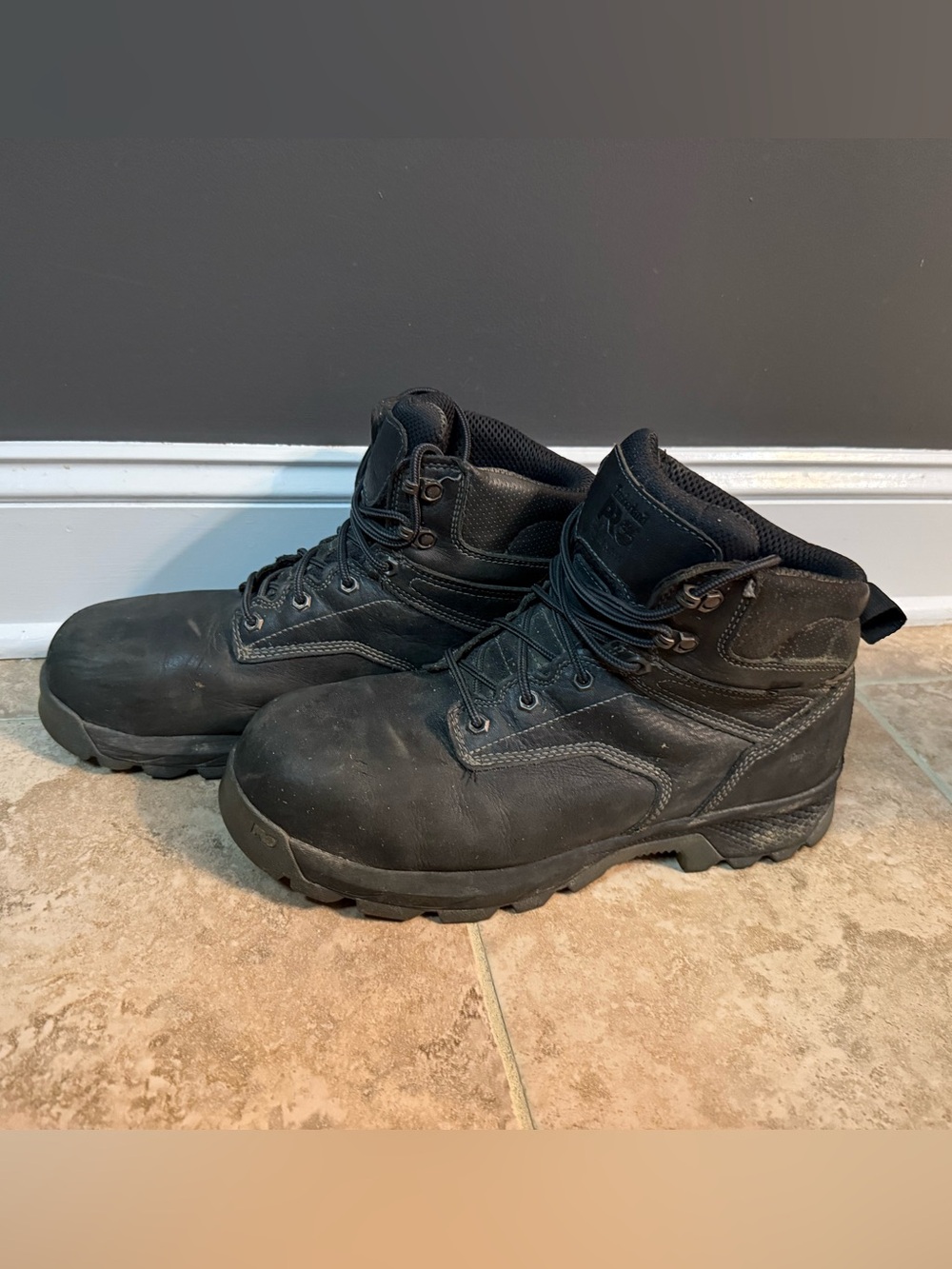 Timberland Black Men's Rugged Work Boots -safety toe